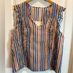 Anthropologie  Maeve Multicolor Striped Blouse size 12 Photo 3
