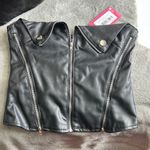 Edikted  Black Faux Leather Corset Top XS Photo 0