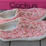 NWT Corky's Babalu Heart Print Slip On Sneakers Pink Size 8 Photo 4