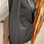 H&M Vintage Y2k Tuxedo Satin Blazer Rave Work Preppy Formal Evening Fit Flare One Button Photo 2