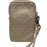 Coach Gold Op Art Signature Card Holder Wristlet Photo 1