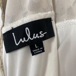 Lulus Westwind White Lace Pleated Tiered Chiffon Dress Crocheted Floral Top Sz L Photo 12