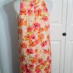 Loft Ann Taylor  Spring Floral Flowy Shift Dress Size 4 Small Pink & Orange Photo 4