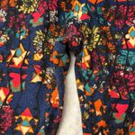 LuLaRoe OS One Size Leggings Colorful Abstract Print Navy Blue Orange Pink Photo 9