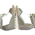 Sorel Joanie Ankle Lace Up Tie Leather Sandal Casual Wedge Dove Light Grey 6.5 Photo 4