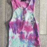 Forever 21 Size Medium Tie Dye Flower Printed Cropped Tank Top Photo 2