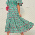 Tuckernuck PINK CITY PRINTS  Tropical Punch Lolita Stripes Green Dress Size Small Photo 0