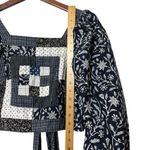 Ulla Johnson Bahati Patchwork Blouse Women’s Size 6 Blue Cotton Boho Tie Back Photo 12