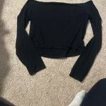 Bar III Black Off-Shoulder Long Sleeve Top Photo 5