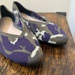Kelly & Katie Kelly & Kate KK Fonzie Army Green Purple  Camo Almond Toe Knit Flats Size 7.5M Photo 4