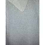 Norm Thompson Linen Blue/Green Short Sleeve Polo Knit Sweater Size Medium Green Photo 3