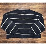 American Eagle Womens Pullover Sweater Knitted Long Sleeve Striped Black Size L Photo 0