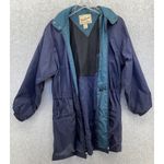 Woolrich  Women's Raincoat Blue Hoodie Size Small Nylon Jacket Cinch Waist long Photo 10