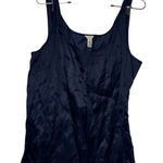 J.Crew Women Tank Top Metallic Silk Blend Sleeveless Scoop Neck Navy Blue 14 Photo 0