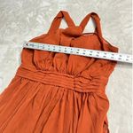 Birdy Grey Maxi Dress Women's Medium Rust Orange Tie Back Halter Sleeveless Photo 6