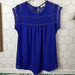 Meadow Rue by Anthropologie Royal Blue Nellore Top Photo 0