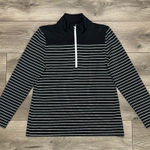 FootJoy 1/4 Zip Long Sleeve Pullover Black White Stripe Size Large Photo 0