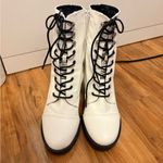 Miss Lola Stylish White Lace-Up Ankle Boots Photo 2