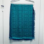 Pashmina Style Scarf/Wrap Blue and Green EUC Photo 2
