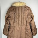 Vtg Bromleigh Womens Puffer Jacket Fur Collar Sz S/M Longline Tan Photo 13