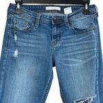 Eunina  JRS SZ 3 Mia Mid-Rise Relaxed Skinny Crop Jeans Stretch Distressed Blue Photo 1