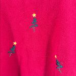 Croft & Barrow Fleece Pullover mock neck embroidered Christmas trees XL holiday Photo 6