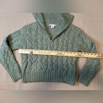 Sincerely Jules SMALL Mint Green Knit Three Quarter Zip Womens Pullover Sweater Photo 2