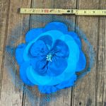 Women’s Vintage 1960’s Elegant blue satin velvet floral Veil Hat Photo 3