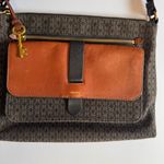Fossil  Kinsley Crossbody Black Cloth Monogram With‎ Leather Accent Academia Bag Photo 3