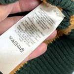 Free People  Striped Cropped Sweater‎ Women XS Mock Neck Green Knit Pullover Photo 5