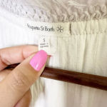 Poupette St. Barth Size S White Sasha Crochet Pleated Flutter Sleeve Mini Dress Photo 3