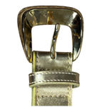 Liz Claiborne Vintage Statement Belt Gold Size Medium Faux Leather Retro Diamond Photo 6