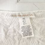 La Blanca  White Embroidered Eyelet V Neck Swim Cover Up Dress Small Bell Sleeves Photo 5