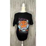 Hanes Clemson Tigers Women's Medium Black & Neon Short Sleeve Casual‎ Summer T-Shirt Photo 4