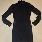 Forever 21  XXI Studded Sweater Mock Neck Bodycon Dress Black Size Med Open Back Photo 0