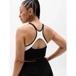 Athleta New M Intention Crop Bra Black White Medium Cup A-C Photo 3