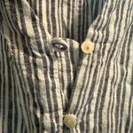 Time and Tru Dark Navy Gray White Striped Tie Front Shirt Womens XL Photo 2