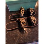 Brand New Lauren Lorraine Women's Size 9 Chan Black Gold Chain Slip on Sandals Photo 2