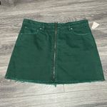 Free People Free People We the Free Zip It Up Mini Jean Skirt Green Cotton size 31 *251 Photo 2
