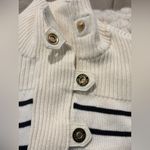Ralph Lauren  Cream & Navy Striped Button Sweater PL NWT $89.50 Retail Photo 2
