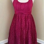 Maitai Modcloth Raspberry Wine Pleated Lace Overlay Stretch Jersey Party Dress Photo 1