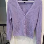 White House | Black Market Lavender Ribbed Button Front Cardigan Size M Photo 1