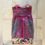 Nicole Miller UNIQUE  PURPLE DENIM FLORAL AND LACE MIDI BUSTIER DRESS SIZE 10 Photo 3