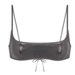 SKIMS  | NWT Metallic Carbon Gray Swim Micro Scoop Tie Beach Bikini Rave Top, XL Photo 7