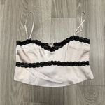 Miss circle Yareli Beige Lace Trim Satin Strappy Top Pink Size L Photo 1