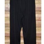 Modern Works Ladies L Black Ribbed Casual Pull On Pants Pockets Wide Leg Comfy Size L Photo 2