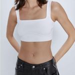 ZARA MOVING SALE  White Square Neck Crop Top Photo 0