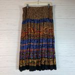 carole little Vintage tiered maxi skirt paisley mixed print size boho, waist 38" Photo 3