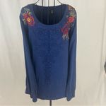 Jason Maxwell Long Sleeve Knit Top With Embroidered Flowers Women’s Size Medium Photo 95