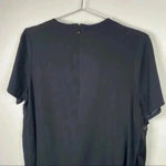 Universal Standard  Black Short Sleeve Ruffle Front Top‎ Photo 3